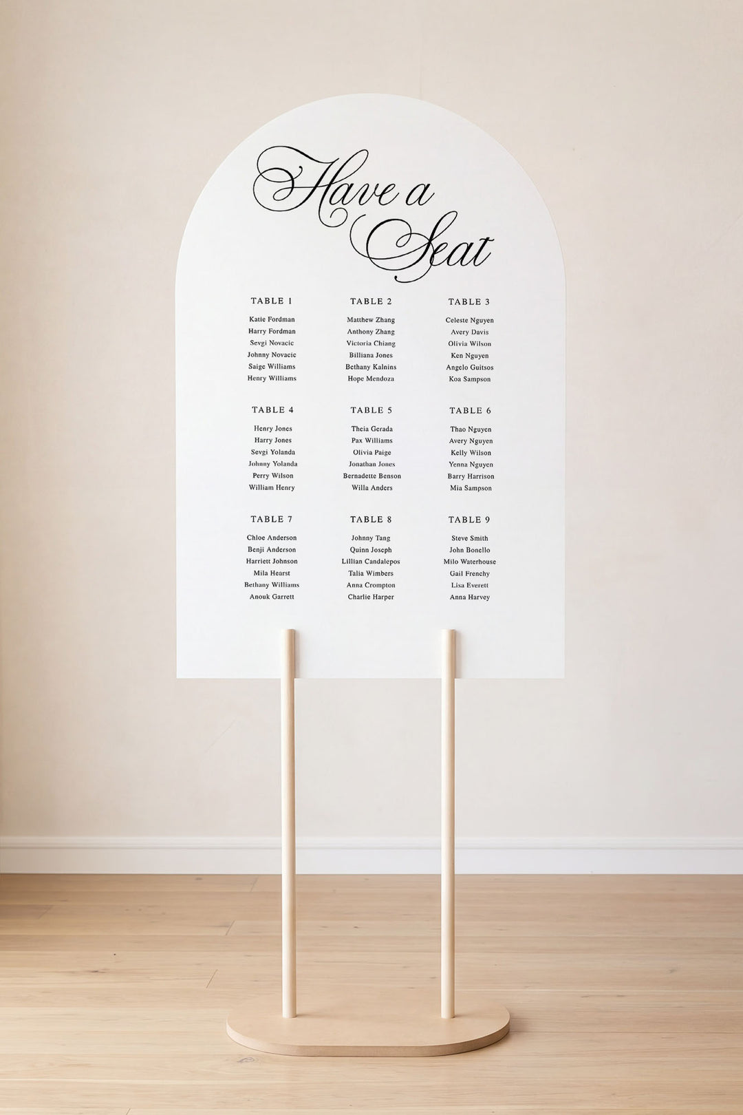 The Heirloom Seating Chart · Classic