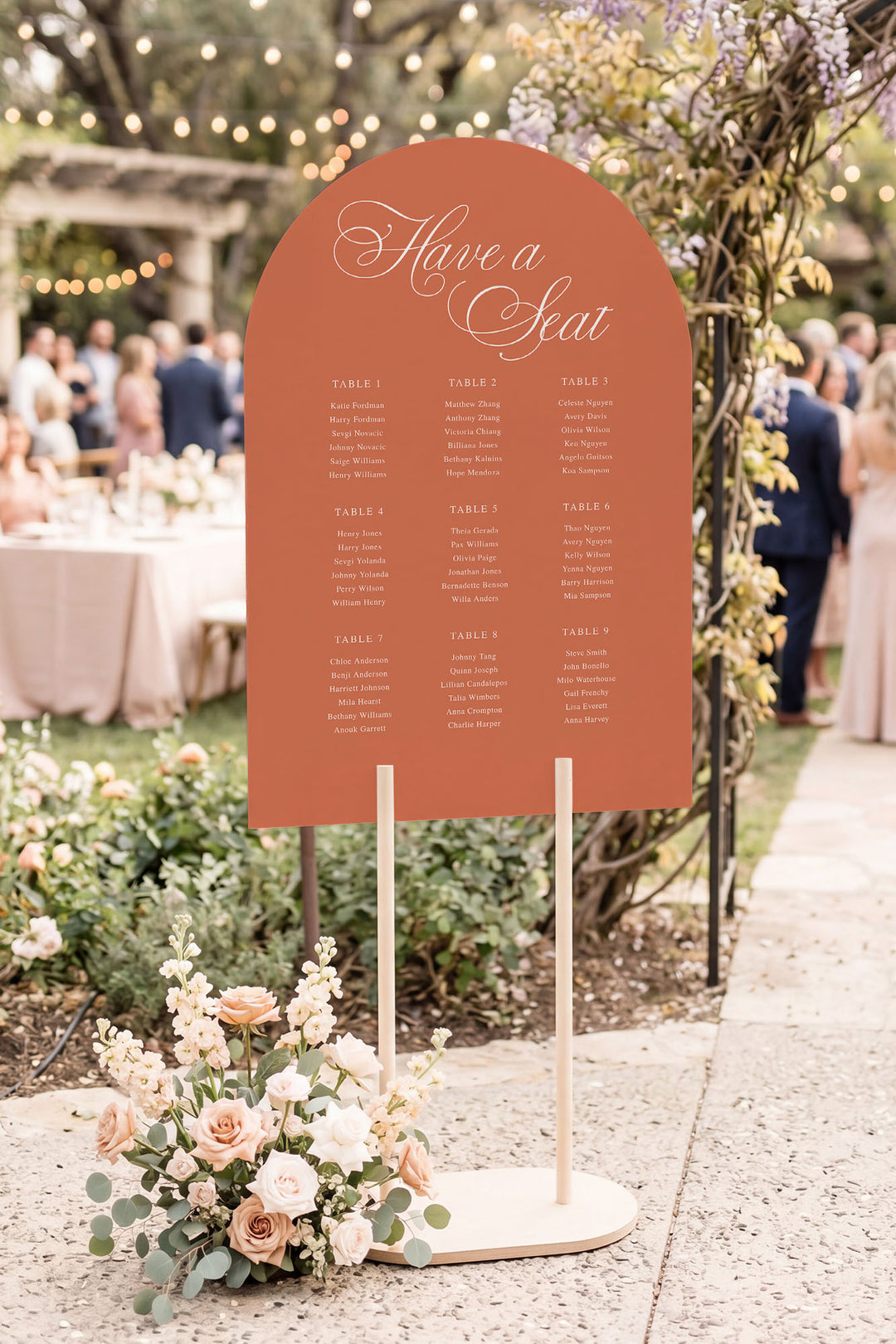 Tuscan Clay arch wedding seating chart sign #color_Tuscan Clay