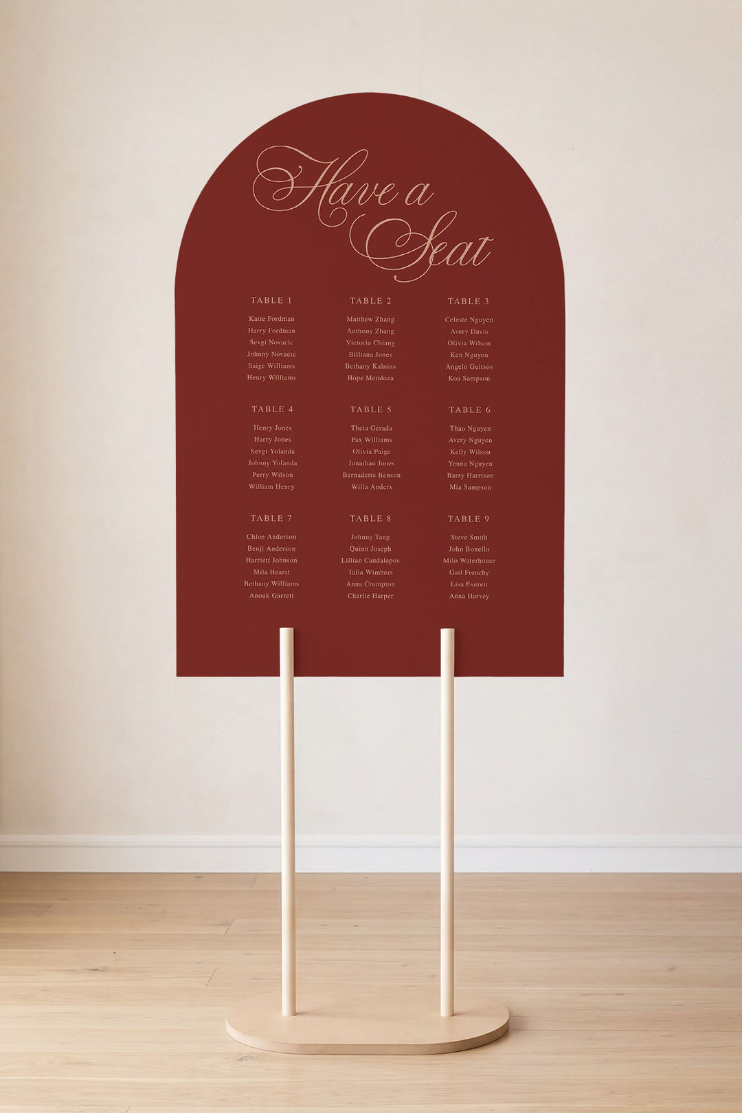 Tuscan Rose arch wedding seating chart sign #color_Tuscan Rose