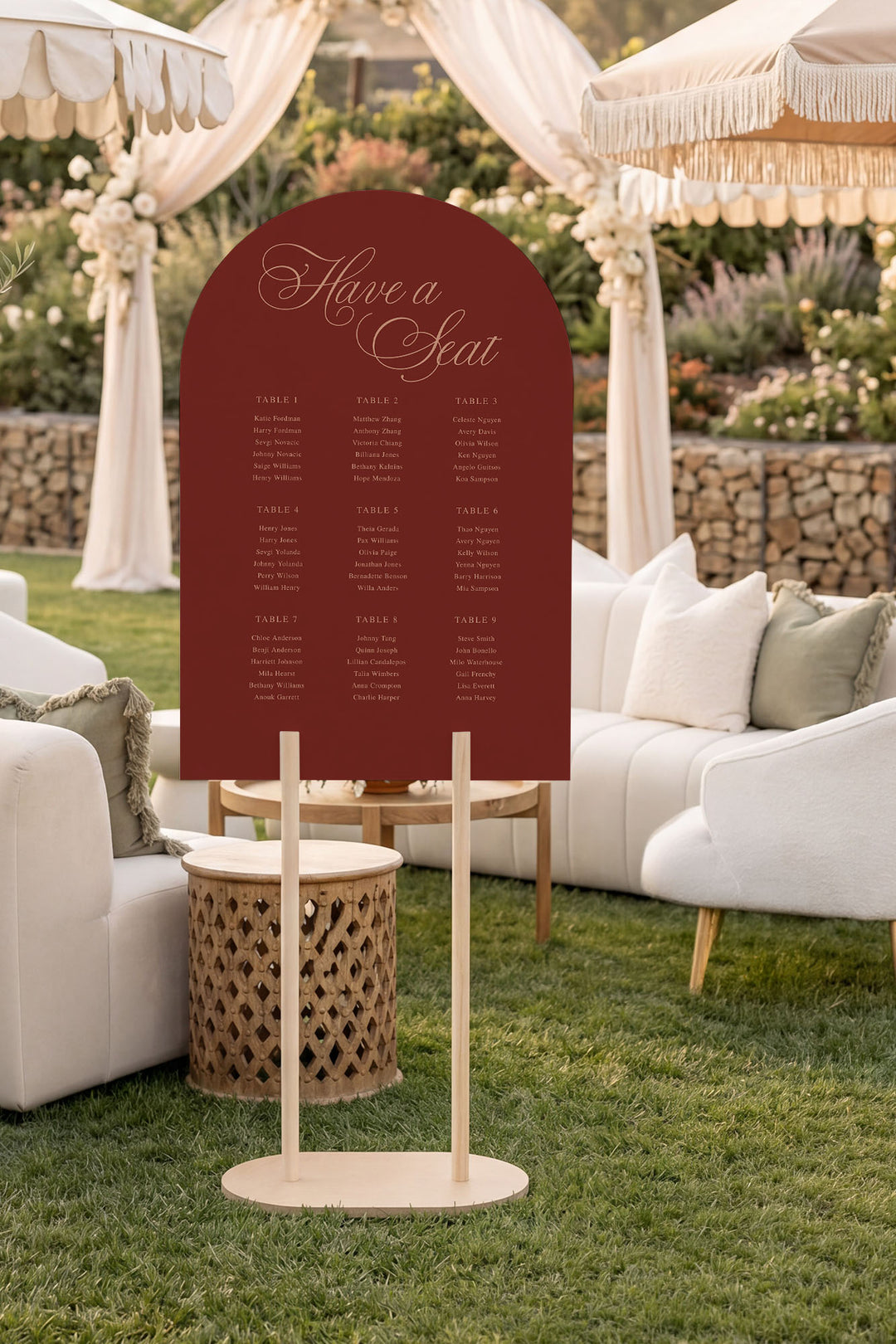 Tuscan Rose arch wedding seating chart sign #color_Tuscan Rose