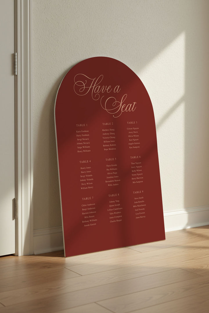 Tuscan Rose arch wedding seating chart sign #color_Tuscan Rose