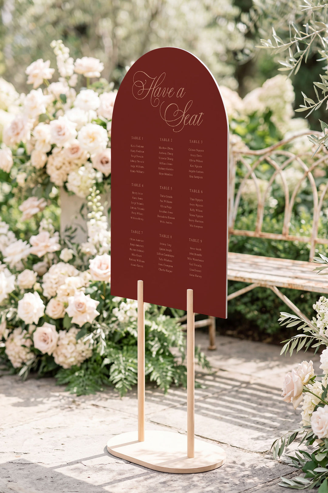 Tuscan Rose arch wedding seating chart sign #color_Tuscan Rose
