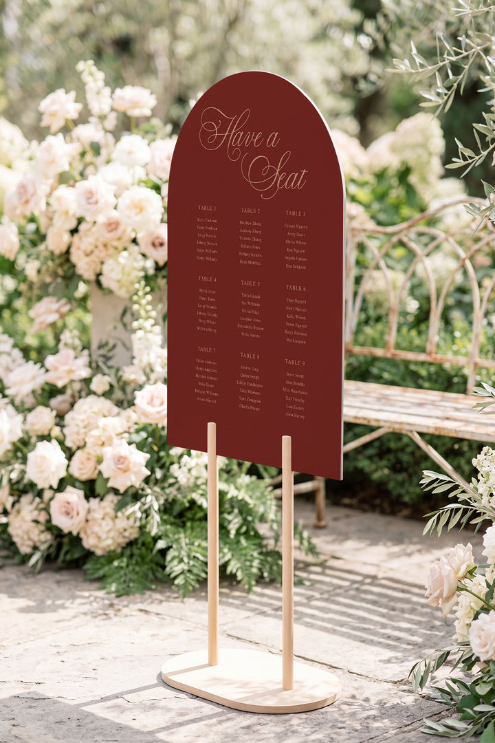 Tuscan Rose arch wedding seating chart sign #color_Tuscan Rose