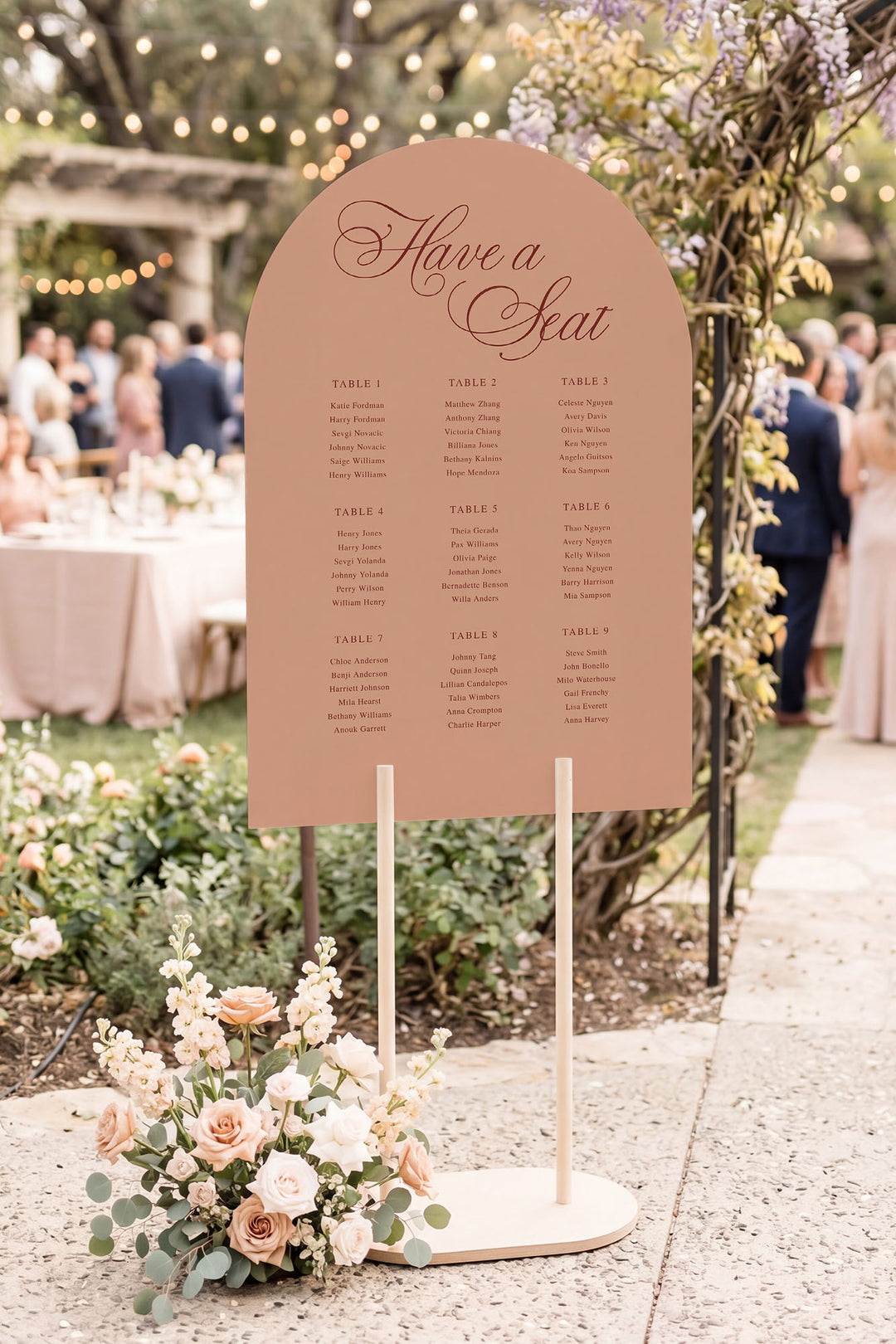 Tuscan Sand arch wedding seating chart sign #color_Tuscan Sand