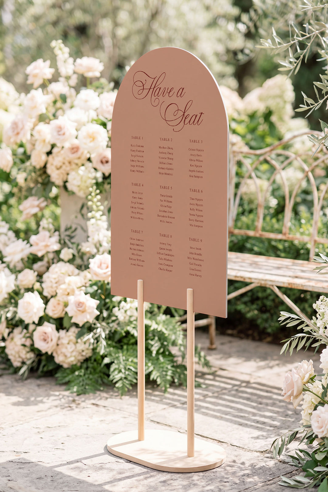 Tuscan Sand arch wedding seating chart sign #color_Tuscan Sand