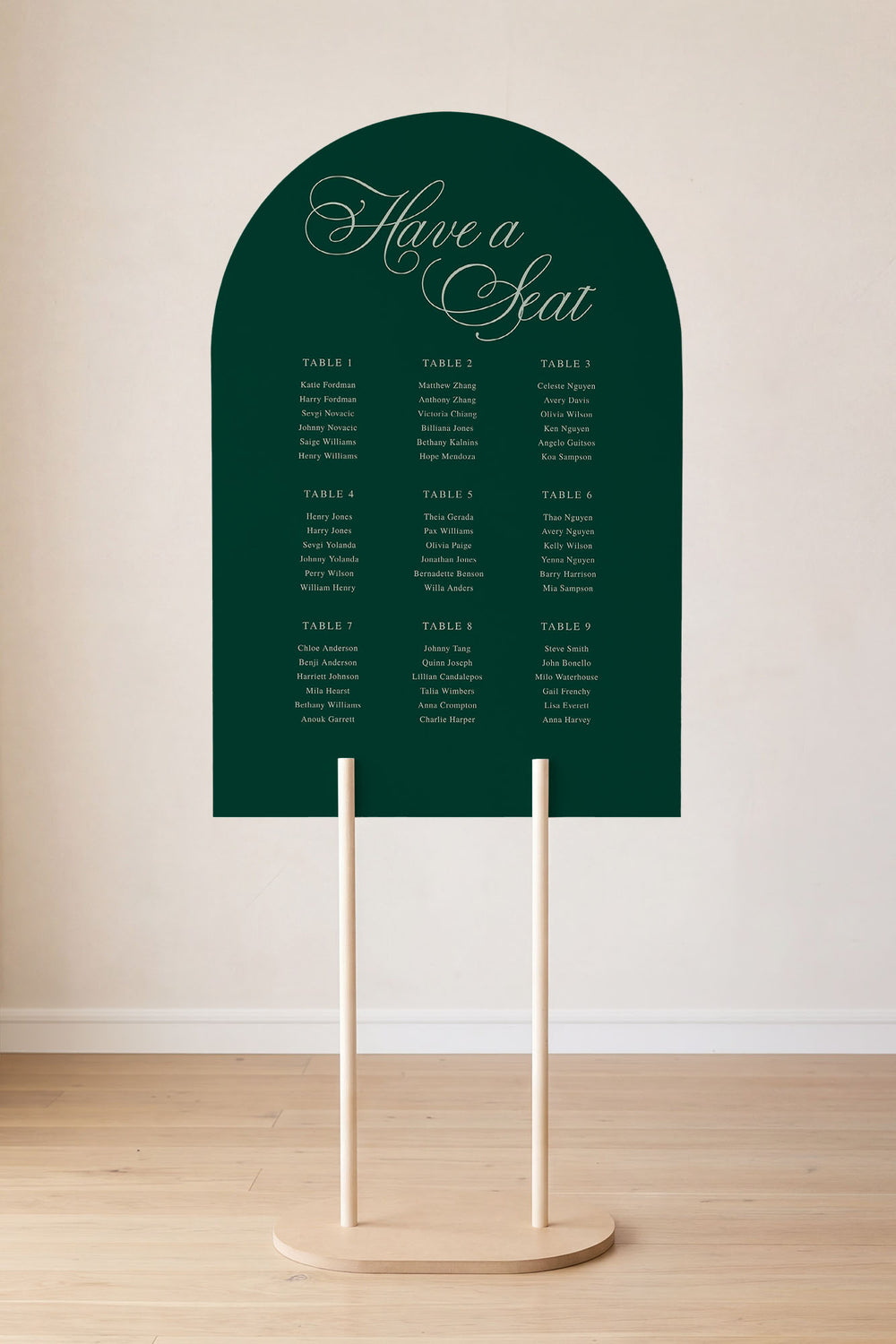 Emerald arch wedding seating chart sign #color_Emerald