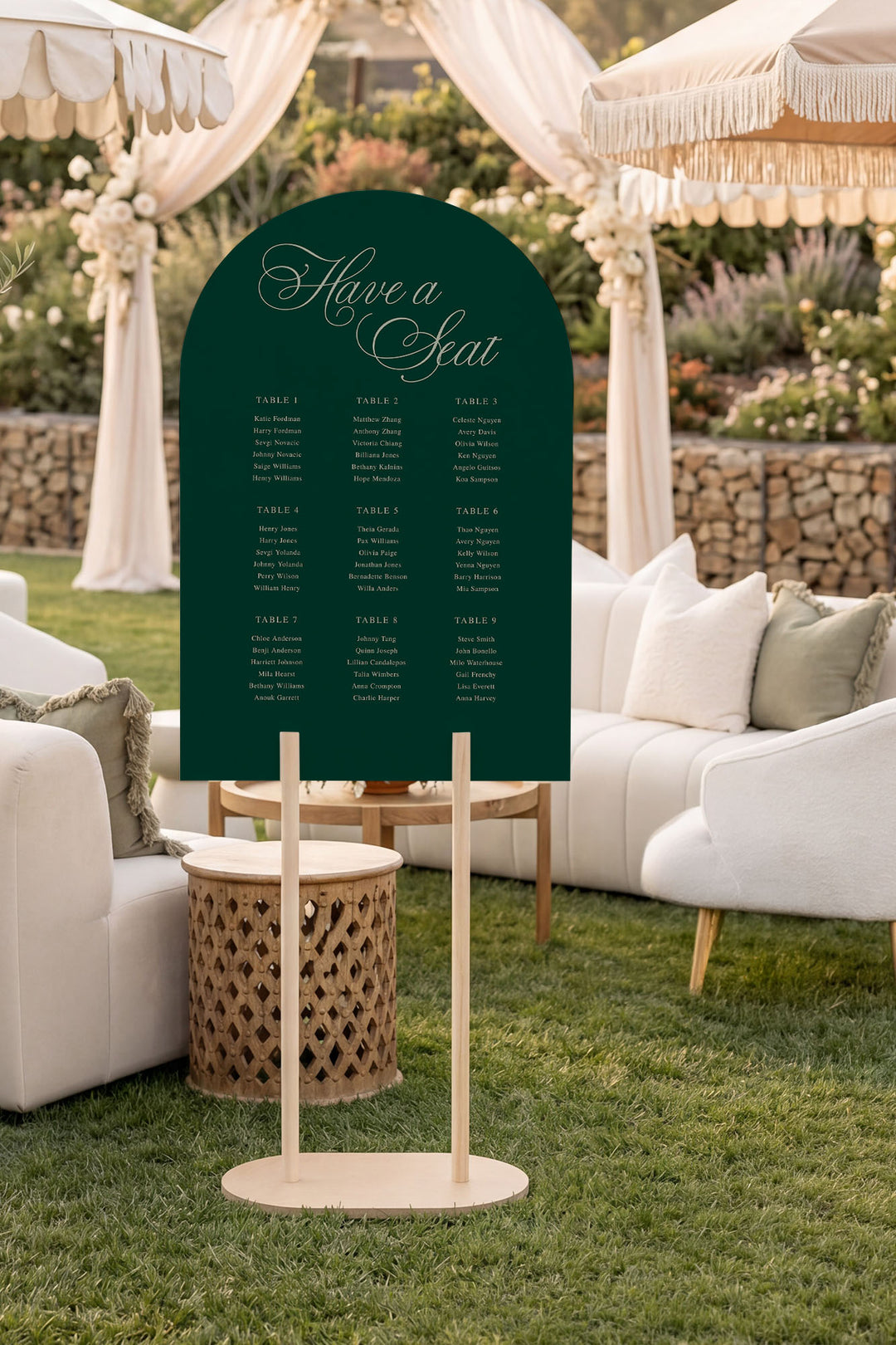 Emerald arch wedding seating chart sign #color_Emerald