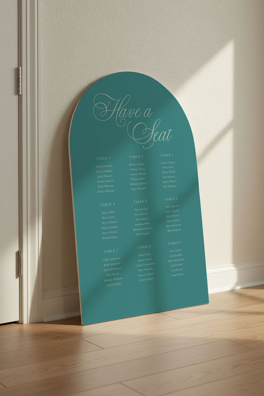 Eucalyptus arch wedding seating chart sign #color_Eucalyptus