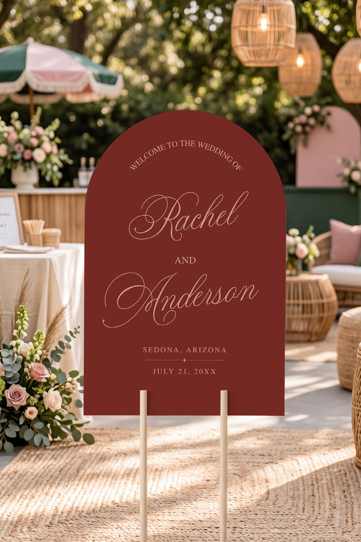 Tuscan Rose arch wedding welcome sign #color_Tuscan Rose