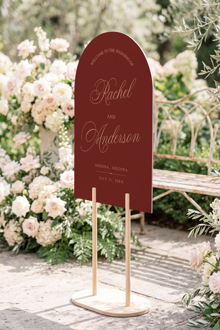 Tuscan Rose arch wedding welcome sign #color_Tuscan Rose