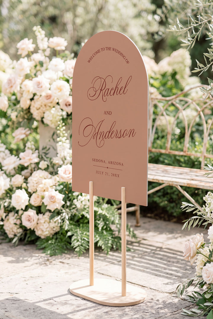 Tuscan Sand arch wedding welcome sign #color_Tuscan Sand