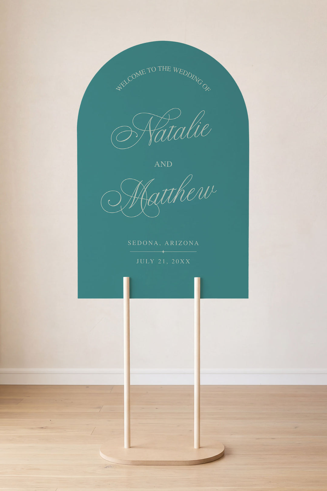 Eucalyptus arch wedding welcome sign #color_Eucalyptus