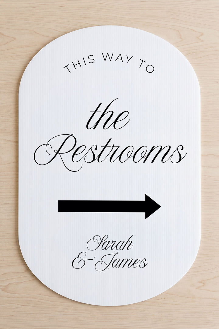 The Soirée Directional This Way To the restrooms wedding yard sign