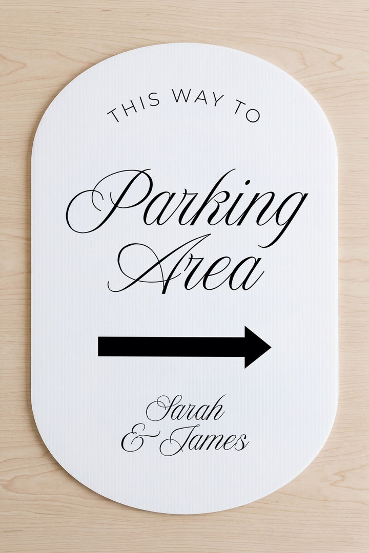 The Soirée Directional This Way To parking area wedding yard sign
