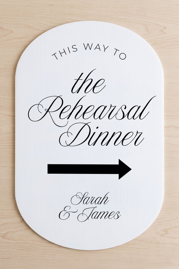 The Soirée Directional This Way To the rehearsal dinner wedding yard sign