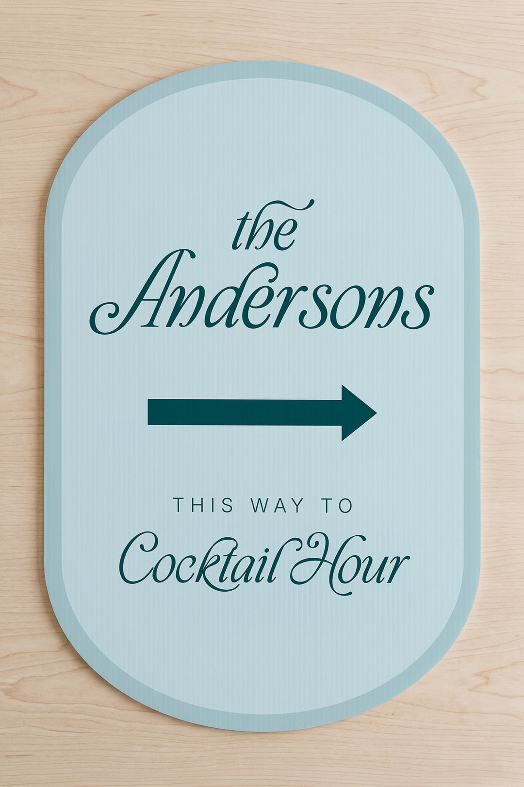 The Amalfi Directional family name wedding yard sign in Ice Cube #Color_Ice Cube
