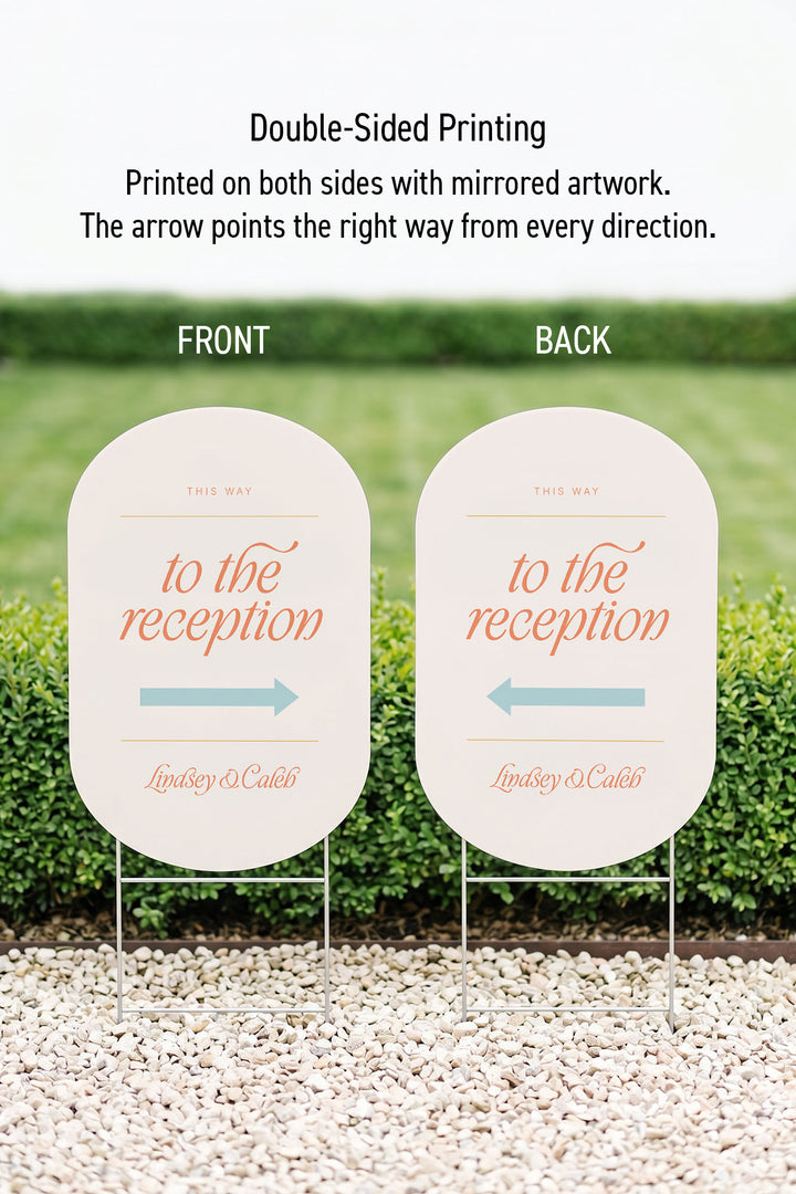 The Amalfi Directional this way to wedding yard sign in Sandy Beach #Color_Sandy Beach