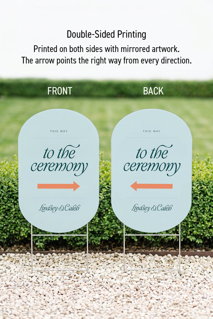The Amalfi Directional this way to wedding yard sign in Ice Cube #Color_Ice Cube