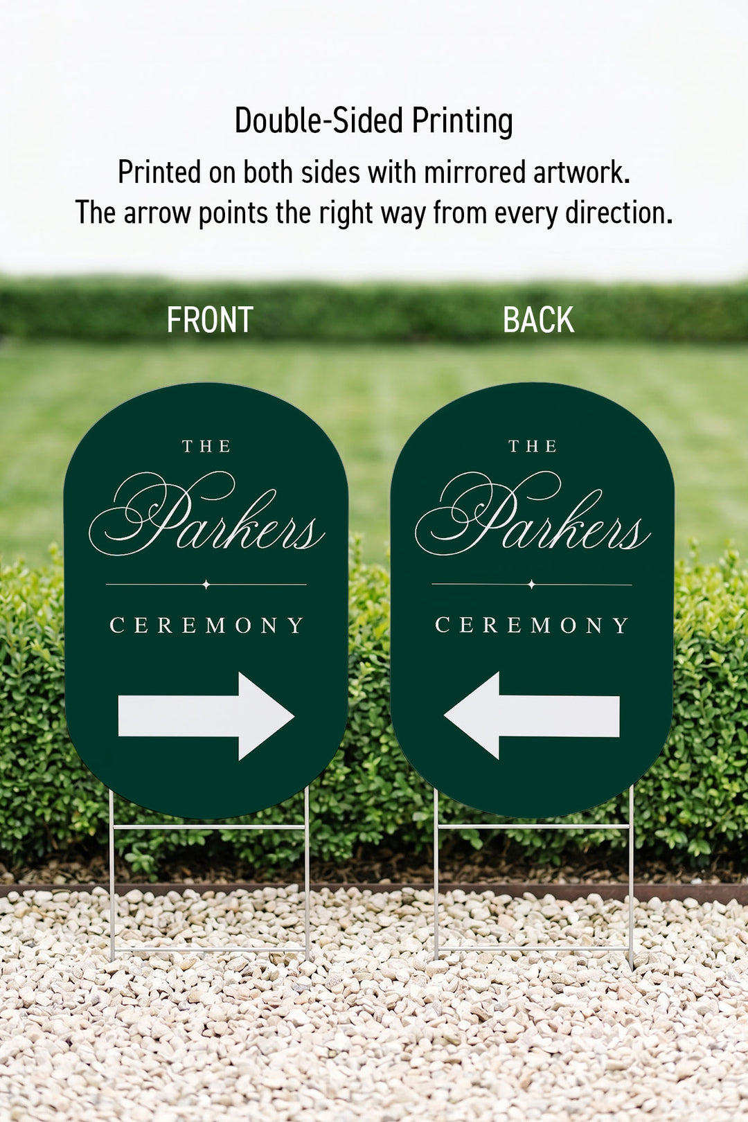 Double-sided printing diagram, emerald directional sign #color_Emerald