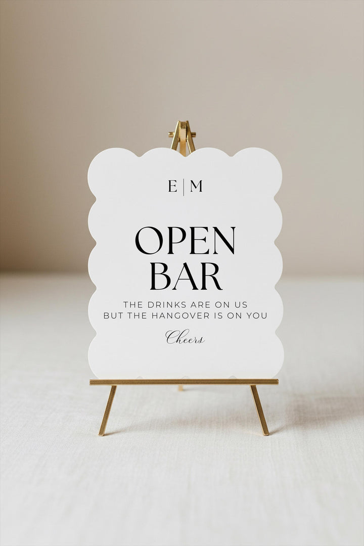 Modern Minimalist Reception Sign, Custom