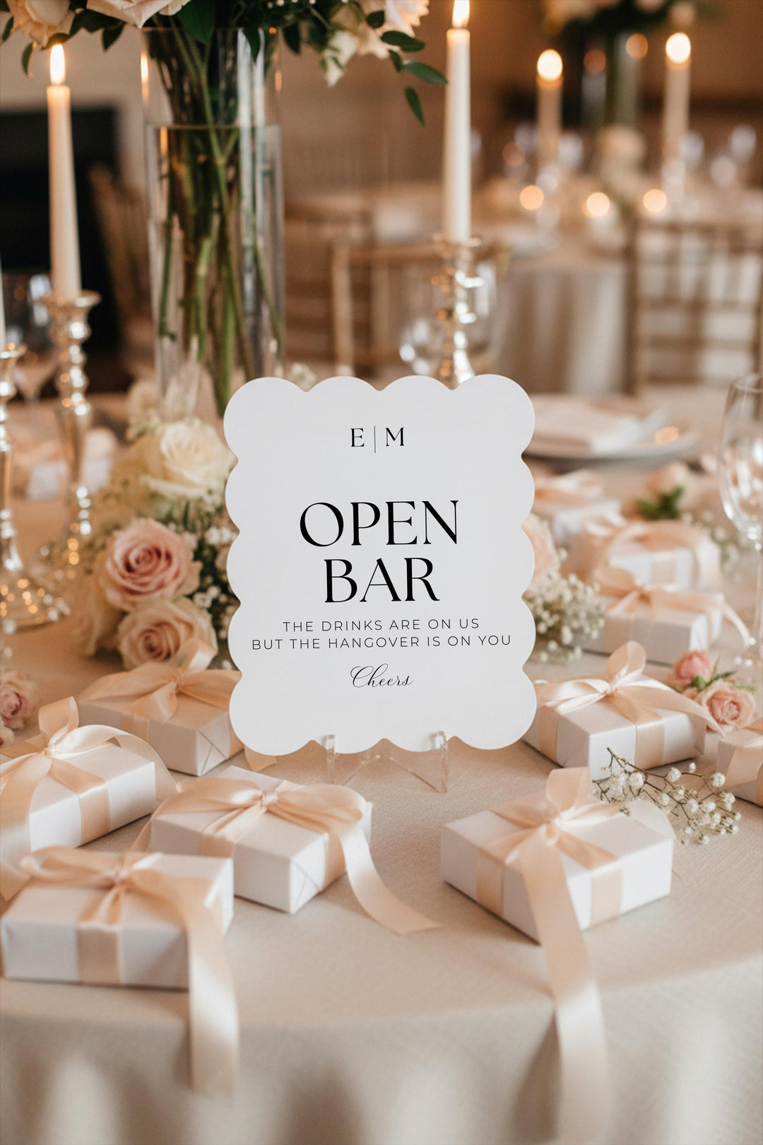 Modern Minimalist Reception Sign, Custom