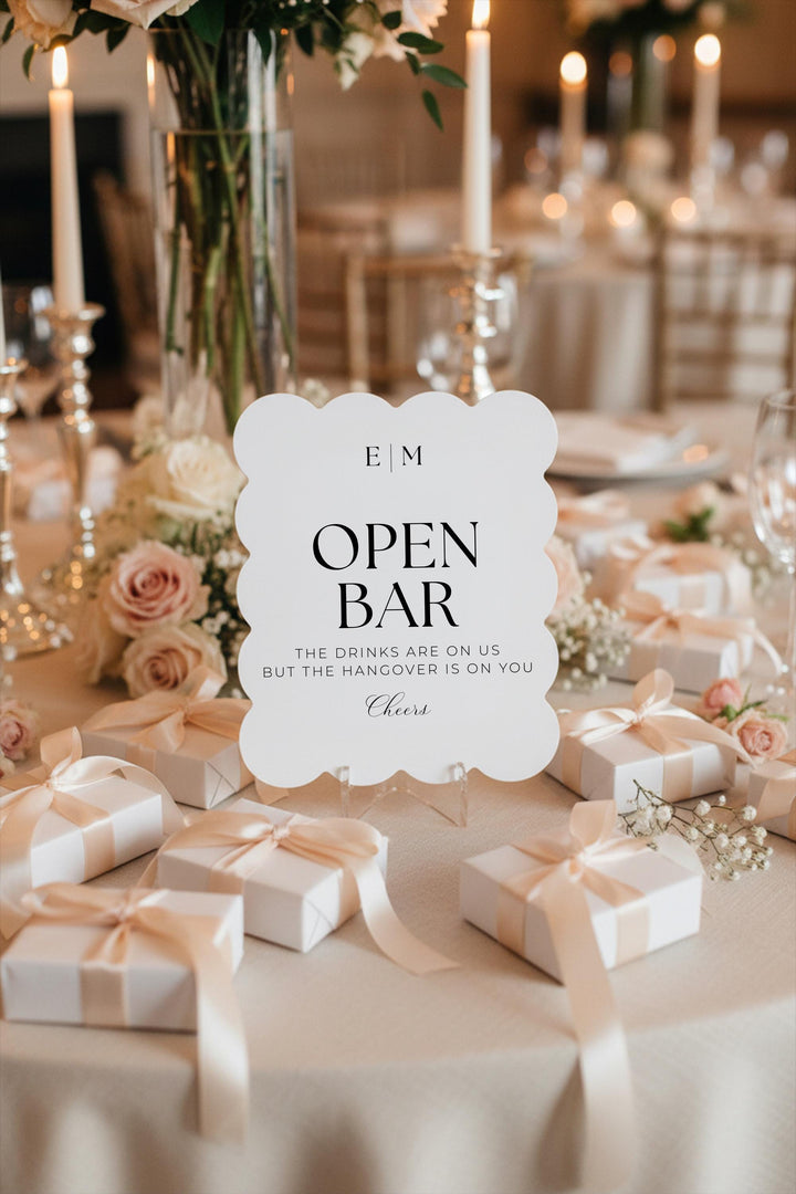 Modern Minimalist Reception Sign, Custom