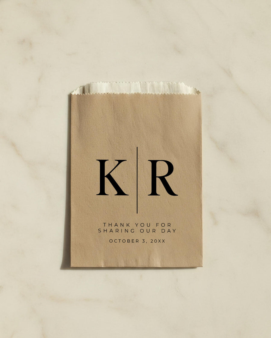 Custom Wedding Favor Bag, Personalized