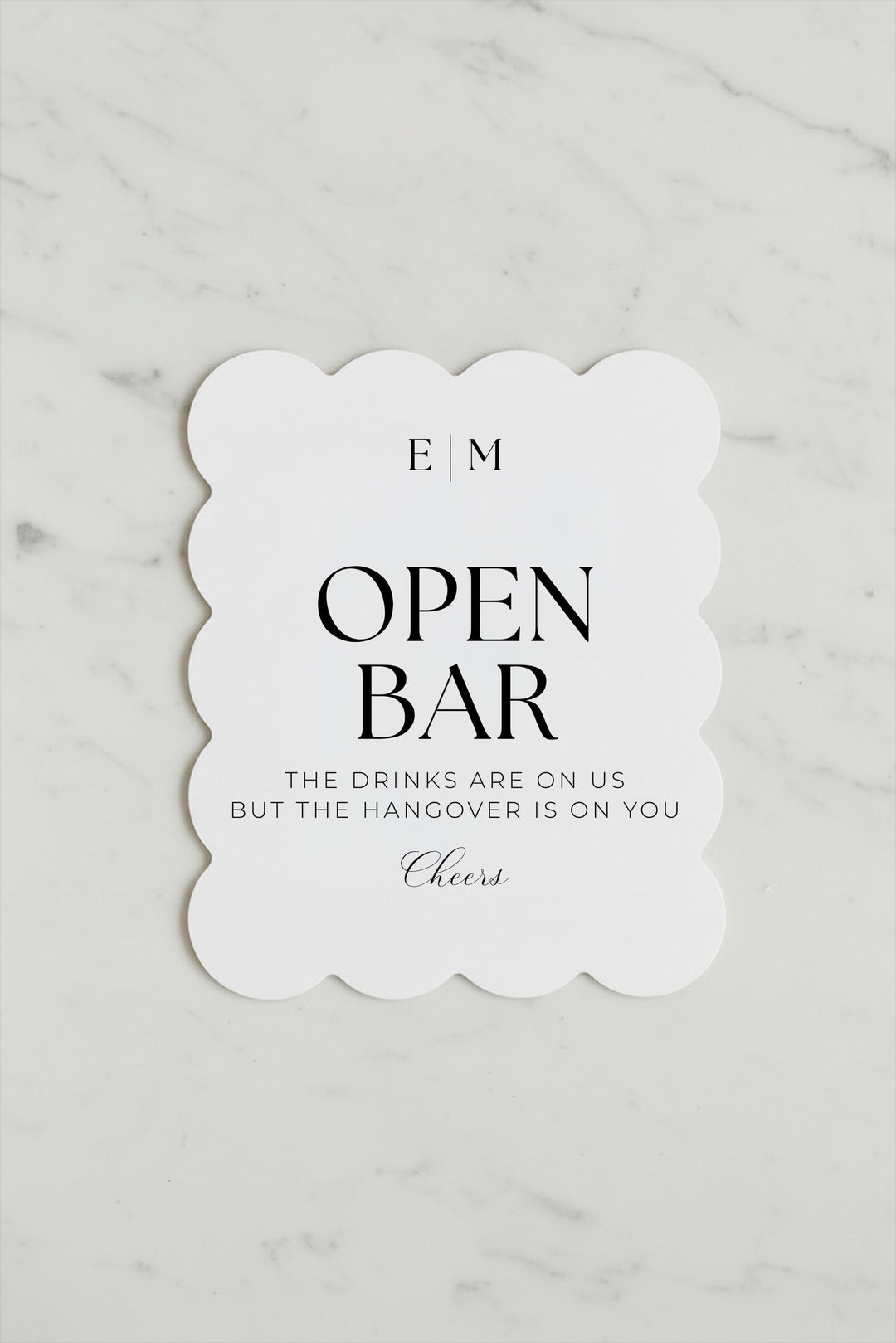 Modern Minimalist Reception Sign, Custom
