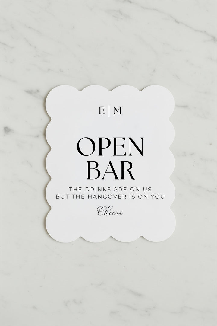 Modern Minimalist Reception Sign, Custom