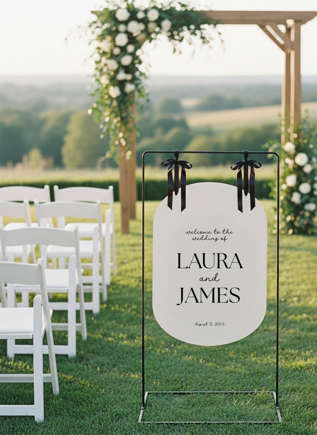 Modern Minimalist Wedding Welcome Sign, Custom