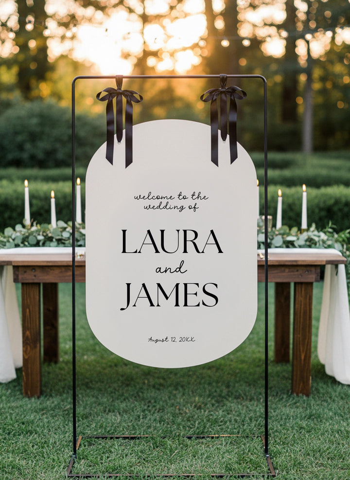 Modern Minimalist Wedding Welcome Sign, Custom