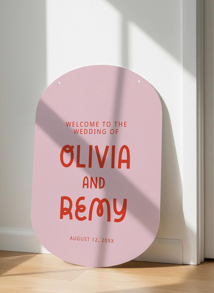 Retro Wedding Welcome Sign, Custom