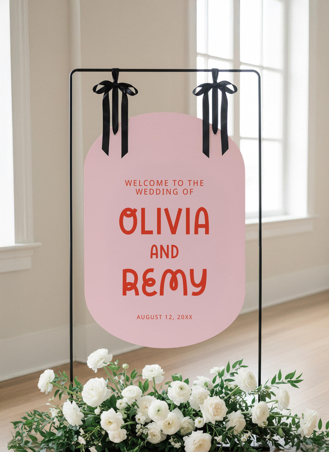 Retro Wedding Welcome Sign, Custom