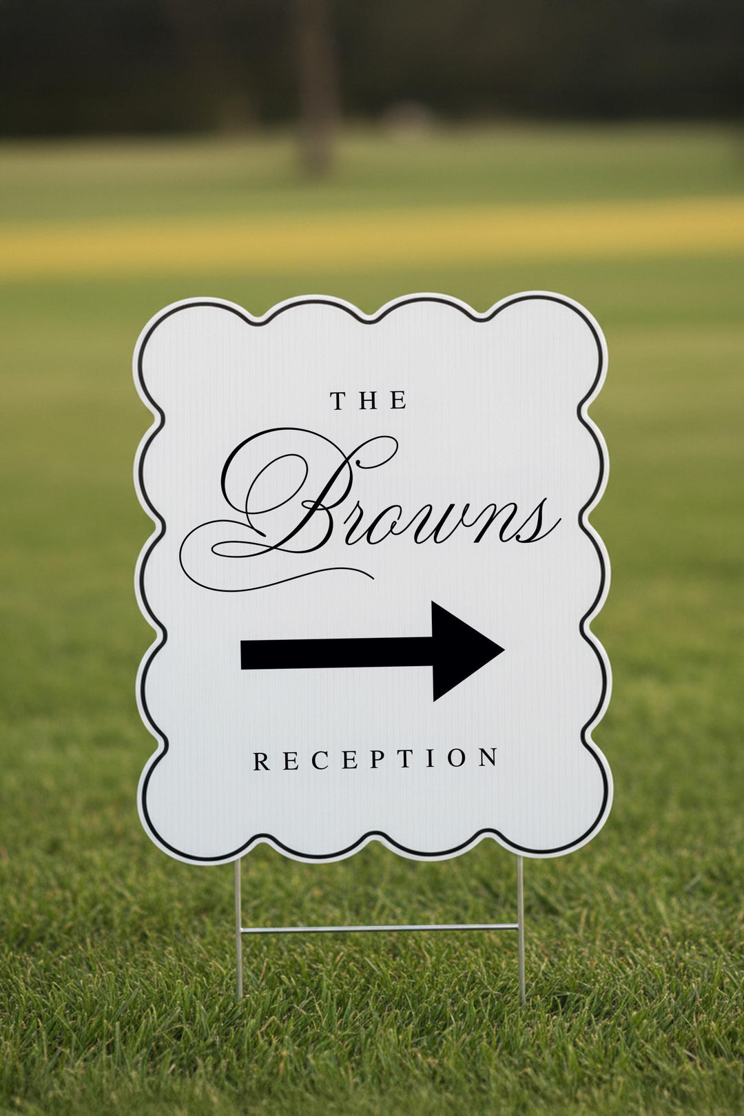 Wavy & Scalloped Wedding Yard Sign, Custom