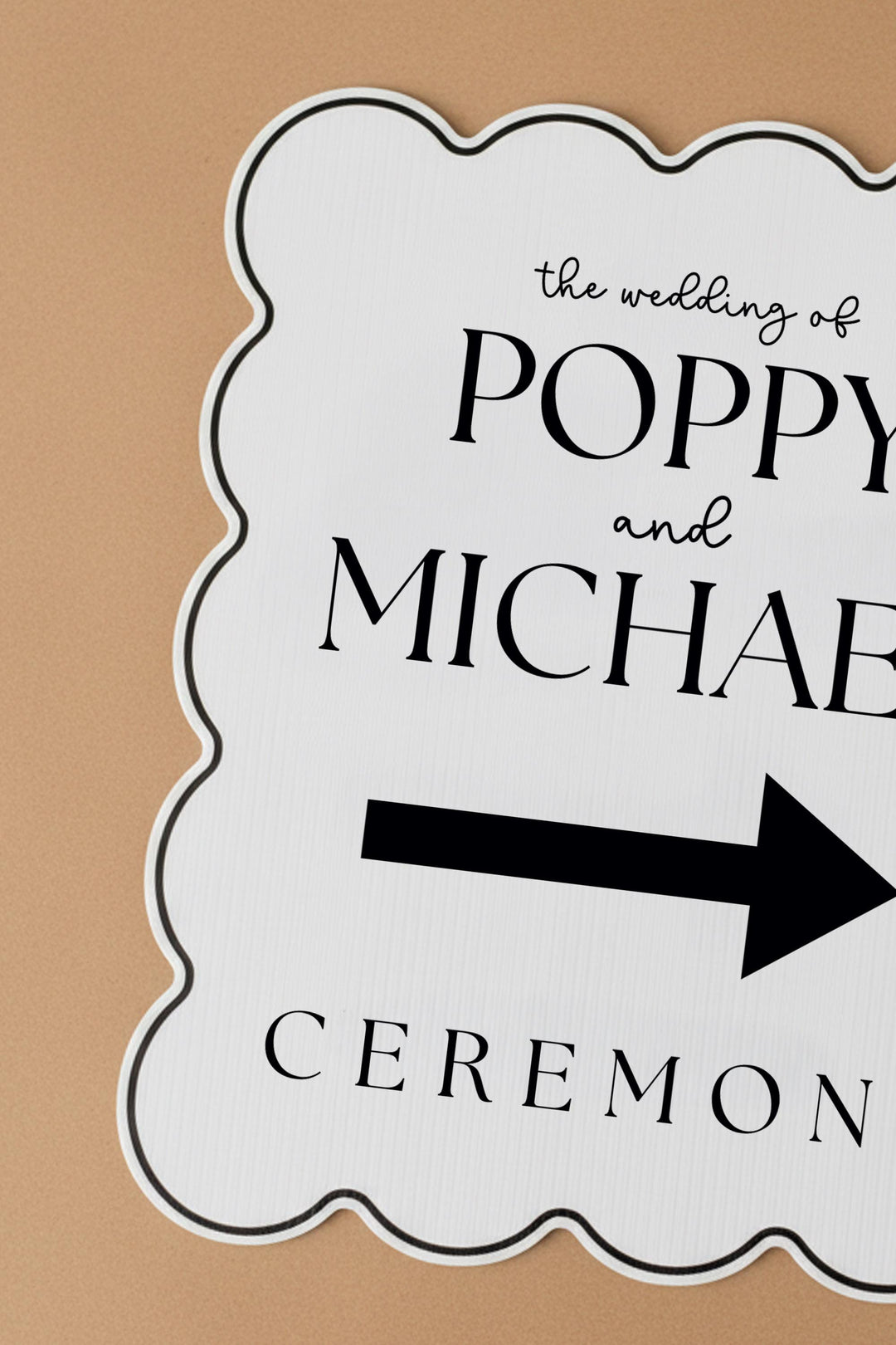 Wavy & Scalloped Wedding Yard Sign, Custom