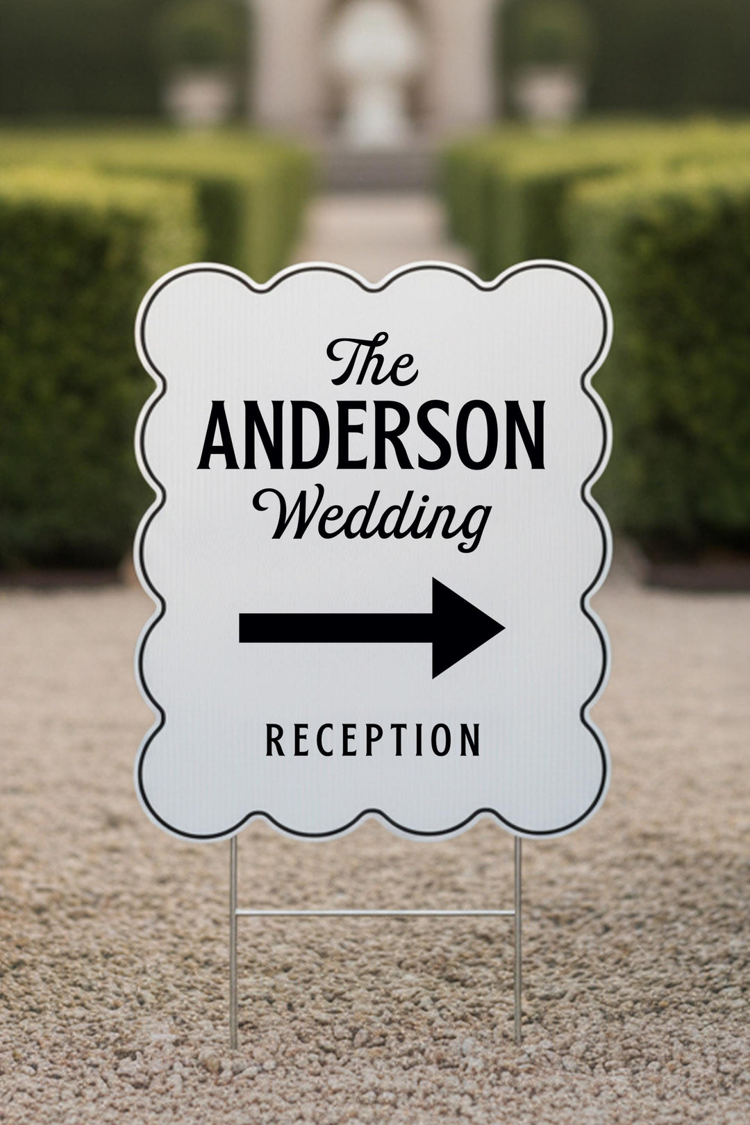 Wavy & Scalloped Wedding Yard Sign, Custom