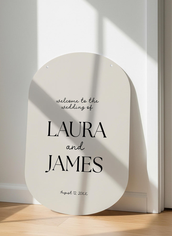 Modern Minimalist Wedding Welcome Sign, Custom
