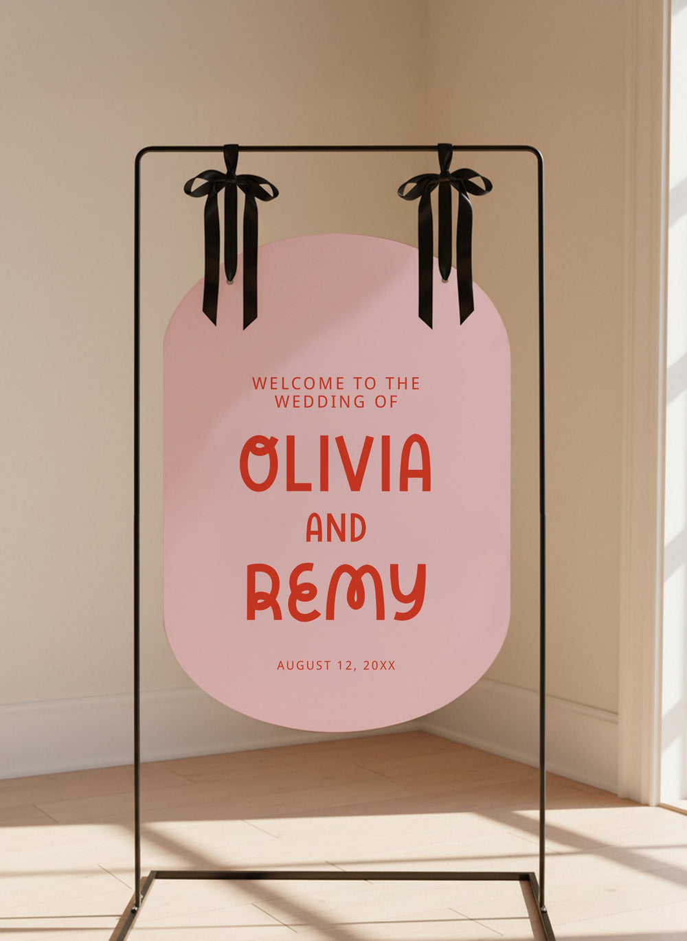 Retro Wedding Welcome Sign, Custom