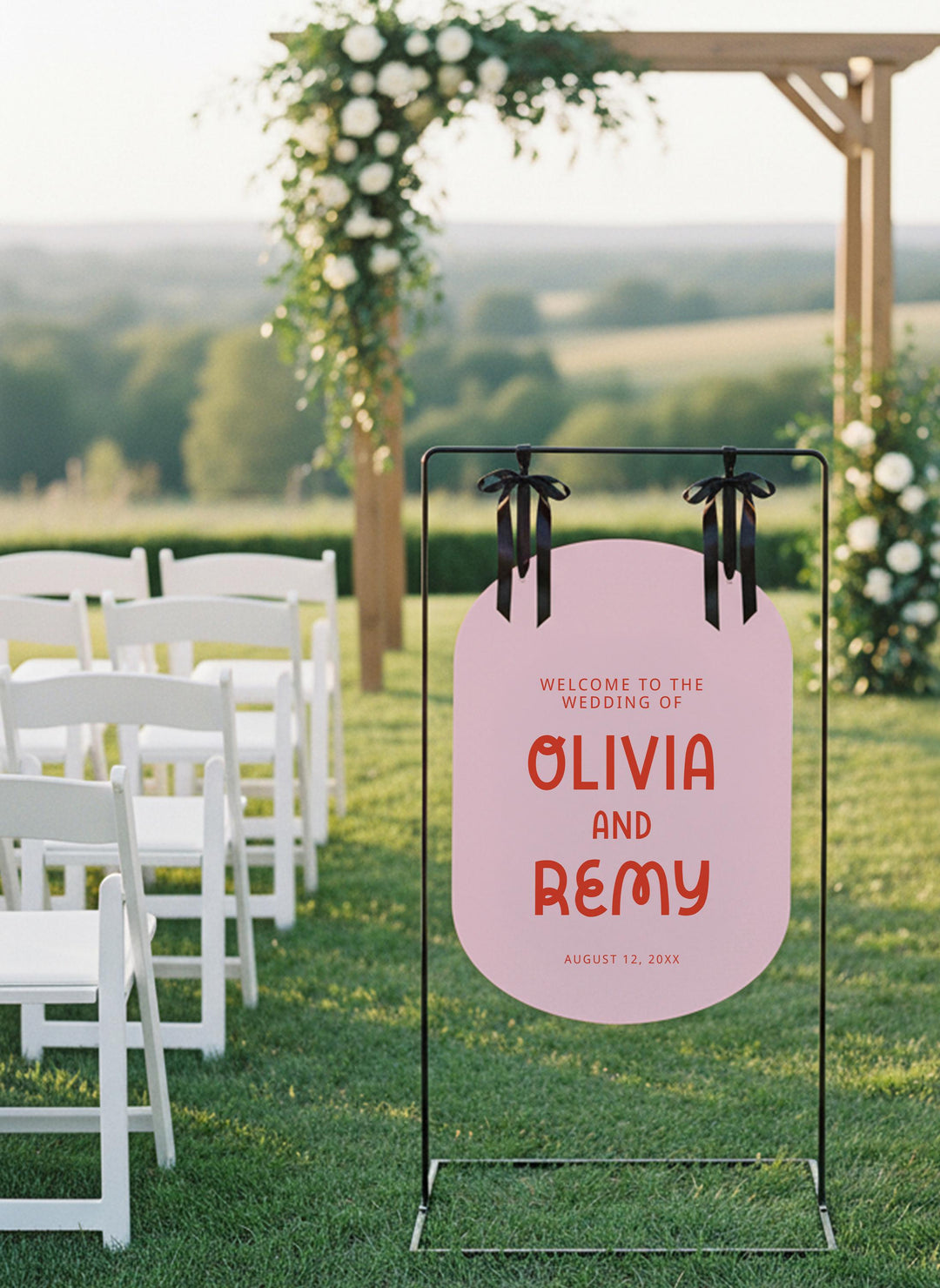 Retro Wedding Welcome Sign, Custom