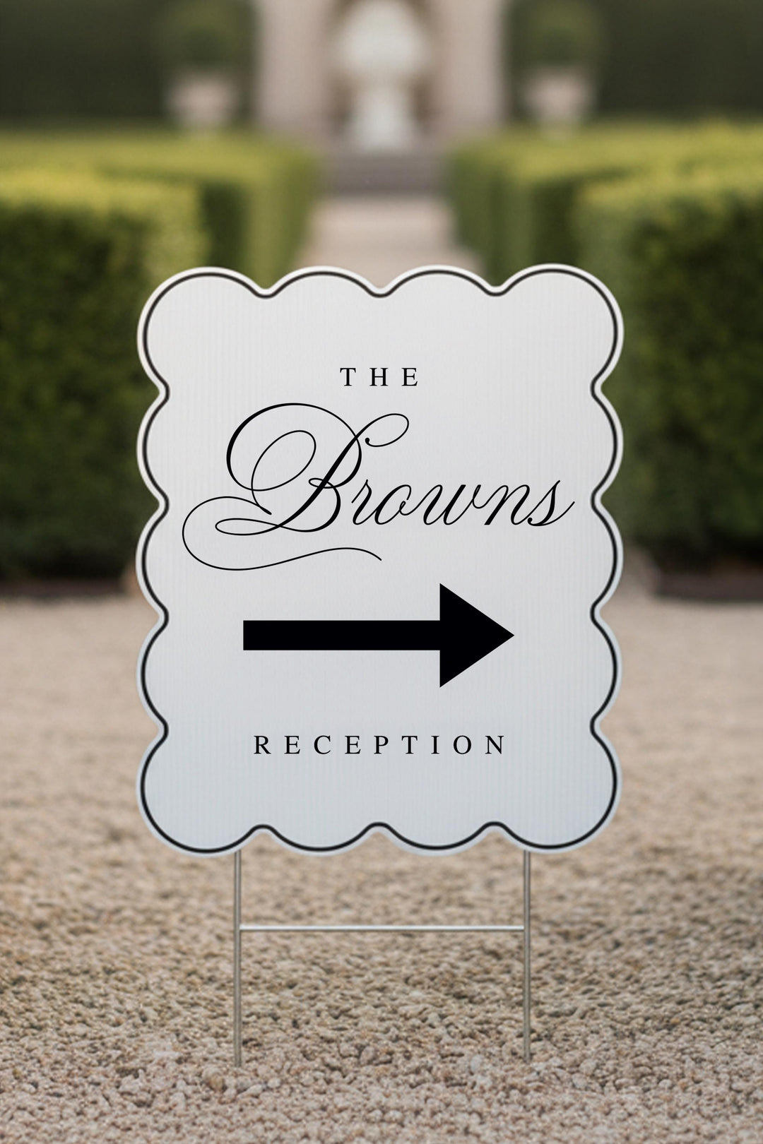 Wavy & Scalloped Wedding Yard Sign, Custom
