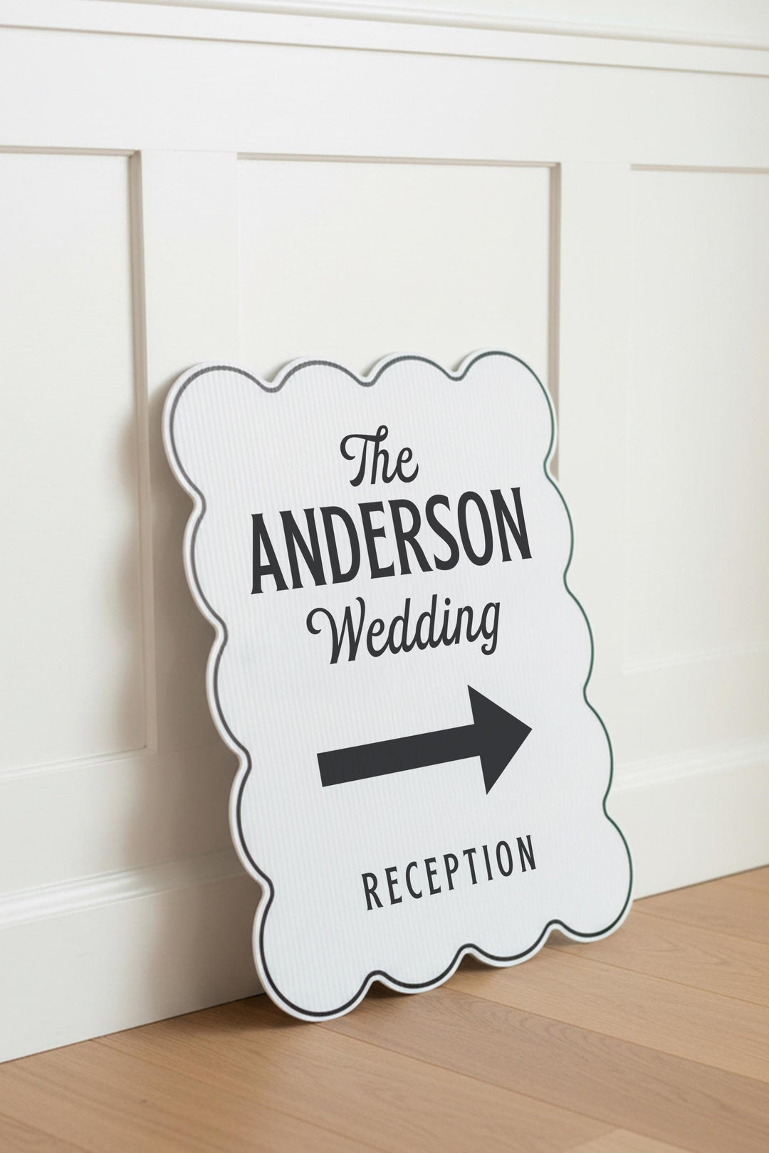 Wavy & Scalloped Wedding Yard Sign, Custom