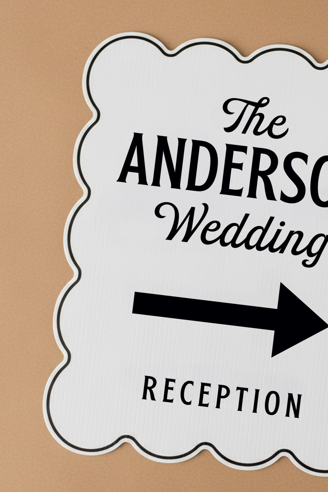 Wavy & Scalloped Wedding Yard Sign, Custom