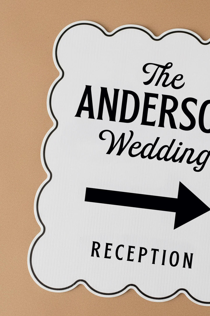 Wavy & Scalloped Wedding Yard Sign, Custom