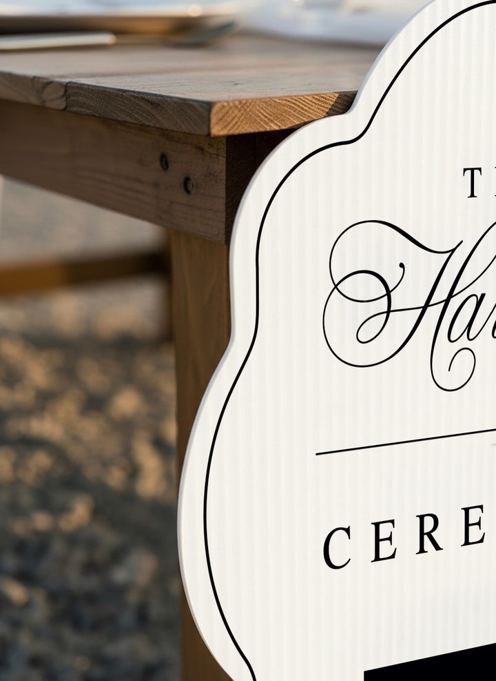 Wavy & Scalloped Wedding Yard Sign, Custom