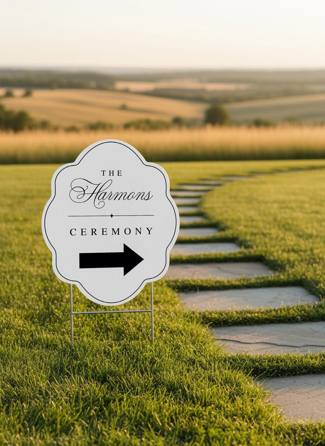 Wavy & Scalloped Wedding Yard Sign, Custom