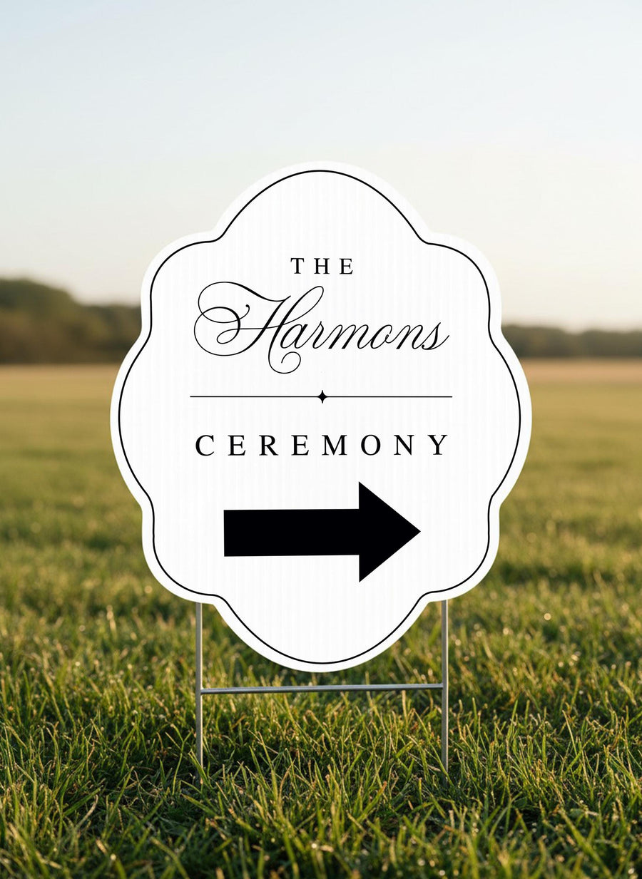 Wavy & Scalloped Wedding Yard Sign, Custom