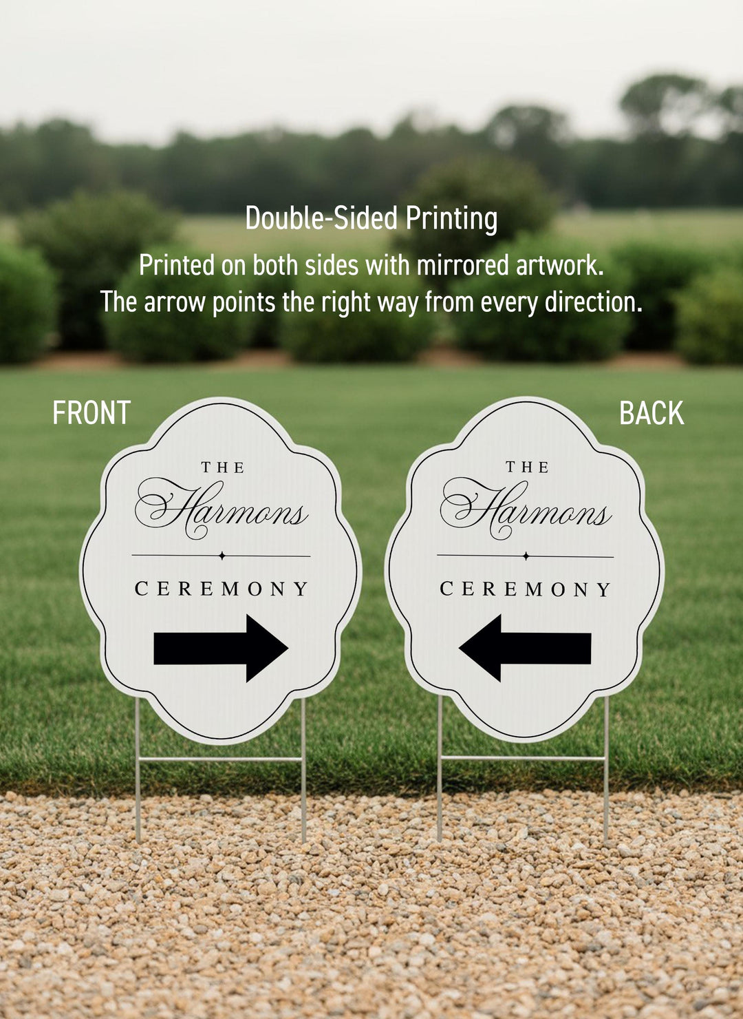 Wavy & Scalloped Wedding Yard Sign, Custom