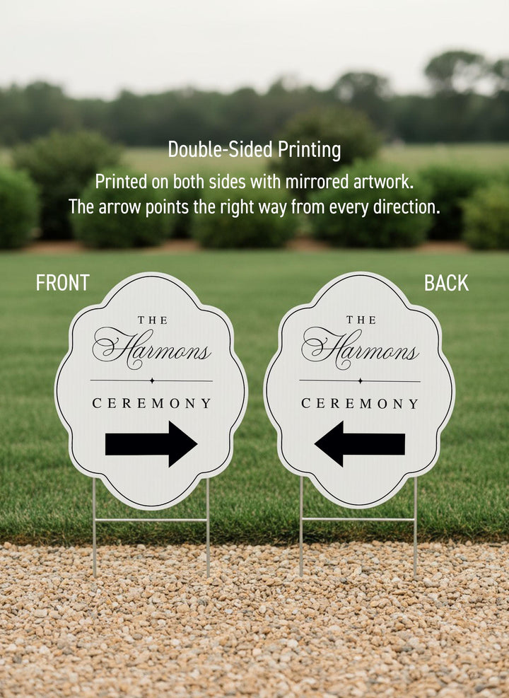 Wavy & Scalloped Wedding Yard Sign, Custom
