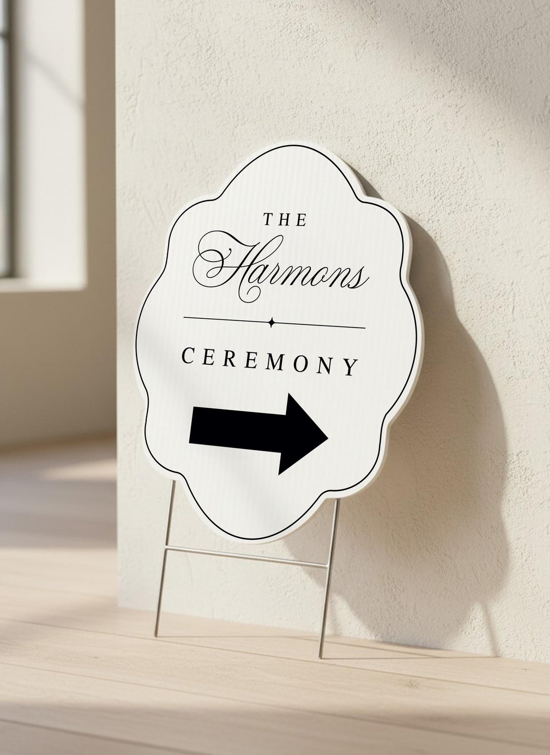 Wavy & Scalloped Wedding Yard Sign, Custom