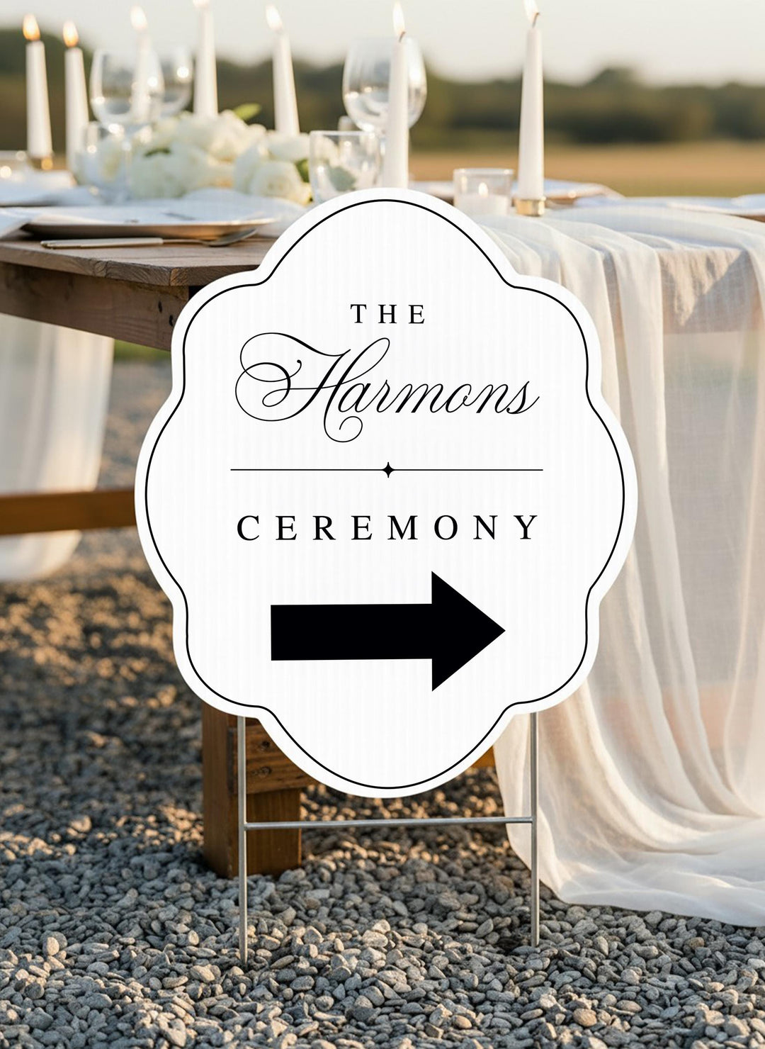 Wavy & Scalloped Wedding Yard Sign, Custom